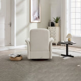 Swivel Accent Chair Modern Barrel Armchair with Wood Base for Bedroom Reading Waiting Living Room W3244P308325