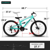 A26207 26 Inch Steel Frame Shock Fork Plus Shock Absorber 21-speed Unisex Mountain Bike W709P285163