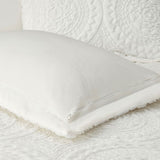 Full/Queen Embroidered Medallion Faux Fur Ultra Plush Comforter Mini Set B03597033