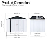 ZNTS Outdoor storage sheds 4FTx6FT Apex roof White+Black W1350P147494
