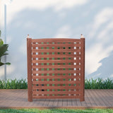 ZNTS Air Conditioner Fence Screen Outside, Cedar Privacy Fence 3 Panels to Hide AC & Trash Enclosure, W1390113800