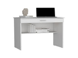 Montana Storage Desk, Spacious Stylish with Drawer and Shelf, White B097P167467