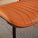 A&A Furniture, Dining Chairs Set of 2 Mid Century Modern Retro Faux Leather Chair with Walnut W1143P191788