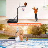 ZNTS Portable Poolside Basketball Hoop Swimming Pool 3.1ft to 4.7ft Height-Adjustable Basketball System 12837257