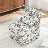 ZNTS Flannel single dining chair with soft seat cushion and backrest, no armrests, matching pillow can be W487P228749