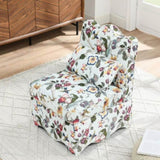Flannel single dining chair with soft seat cushion and backrest, no armrests, matching pillow can be W487P228749