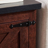 Farmhouse end table Nightstand Rectangular Farmhouse End Table with Barn Door and Adjustable Storage W2275P192794