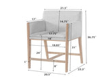 24'' Seat Height Upholstered Counter Stools with Arms for Kitchen Island/Dining Room, Set of 2 N780P354193N