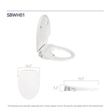 ZNTS Smart Bidet Toilet Seat Adjustable Heated Seat with Water Temperature and Pressure Adjustment 07727258