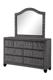 Modern Style Crystal Tufted Upholstery 7-Drawer Dresser finished with Velvet Fabric made with Wood 733569301591