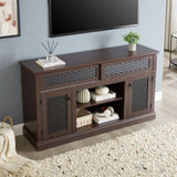 TV Stand Electric Fireplace Glass Shelves,YS-027-2FD-CHE W1758P231683