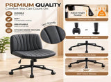 Armless Criss Cross Chair, Adjustable Height Swivel Desk Chair with Rocking Function, Cat Claw 28319133