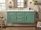 36'' Wall Mounted Bathroom French Style Bathroom Vanity with Glossy White Sink, Bathroom N710P481823F