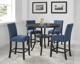 ZNTS Biony Blue Fabric Counter Height Stools with Nailhead Trim, Set of 2 T2574P181627