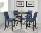 Biony Blue Fabric Counter Height Stools with Nailhead Trim, Set of 2 T2574P181627