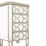 ZNTS Elegant Mirrored 4-Drawer Chest with Golden Lines Storage Cabinet for Living Room, Hallway, Entryway WF302317AAN