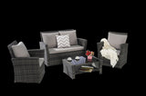 4 Pieces Outdoor Patio Furniture Sets Garden Rattan Chair Wicker Set, Poolside Lawn Chairs with W874P266298