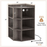 Grey three-layer corner cabinet with charging station 57458485