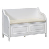 Rustic Style Solid wood Entryway Multifunctional Storage Bench with Safety Hinge 60666981