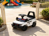 White Kids Foot-to-Floor Ride On Car Police Truck Style, PA System, Horn, Under-Seat Storage for 94647235