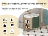 21.6" Open-shelving Bathroom Vanity with Ceramic Sink and Soft-Closing Door, Cloakroom Open Shelf 46799268