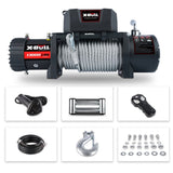 ZNTS X-BULL Electric Winch 13000 LBS Steel Cable Wireless Remote Crystal Film W121843560