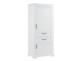 71-inch tall freestanding bathroom vanity with damping-hinge doors and drawers, featuring a modern N729P335588K