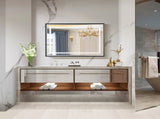 40*30inch LED Bathroom Beveled Mirror,3000-6000K Gradient Front and Backlit LED Mirror for W2091P214096
