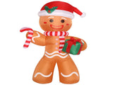 8ft 15W 5 LED Lights Gingerbread Man Holding Gift Garden Gingerbread Man Decoration 48266409