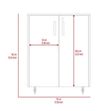 ZNTS Lewis Storage Cabinet Base, Four Caster, Double Door Cabinet, Two Interior Shelves B128P148926