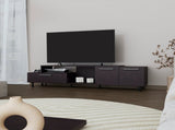 Wengue Entertainment Center with Open Storage and 2-Side Cabinets B062P290250