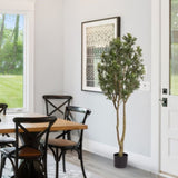 Large artificial curved branches of green plants simulate courtyard garden door W2945P278480