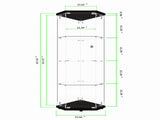 Glass Display Cabinet with 4 Shelves,Pentagon,Curio Cabinets for Living Room, Bedroom, Office, Black W1806P476367