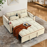 55.51 inch versatile foldable sofa bed in 3 lengths, modern sofa sofa sofa velvet pull-out bed, W2353P151789