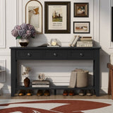 U_Style 55.4" Modern Entryway Console Table with Three Storage Drawers,Sideboard with Poplar Legs N711P272499B