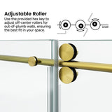 60*76" Fixed & Sliding Shower Door, Round Tube Hardware, Clear Glass Shower Door, 3/8 SGCC 34683201