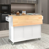 Rolling Mobile Kitchen Island with Solid Wood Top Locking Wheels,52.7 Inch Width,Storage Cabinet WF287035AAW