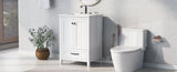 24" Bathroom Vanity with Sink, Bathroom Vanity Cabinet with One Drawer and Doors, Solid Wood and N725P171407K