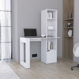 ZNTS Iowa Computer Desk with 1-Cabinet and 4-Tier Bookcase B200P188863