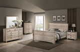 Imerland Contemporary White Wash Finish Bedroom Set with King Sleigh Bed, Dresser, Mirror, T2574P201961