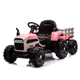 ZNTS Ride on Tractor with Trailer,24V Battery Powered Electric Tractor Toy, 200w*2motor W1396P144516