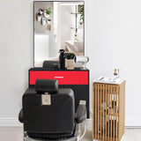 15% E0 chipboard linen top 1 drawer 1 door with mirror Salon cabinet black and redSame code 96936352