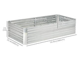 Raised Garden Bed,71" x 36" x 23", Silver 61034420