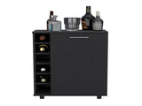 Bar -coffee cart 32" H, Kitchen or living room cabinet storage with 4 wheels, with 6 bottle racks, a B097133387