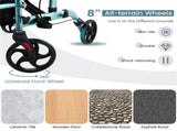 2-in-1 Rollator Walker & Wheelchair 6-Level Adjustable Handles, 1-Hand Folding, Storage 50220611