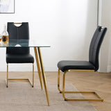 Modern Dining Chairs with Faux Leather Padded Seat Dining Living Room Chairs Upholstered Chair with W210127291