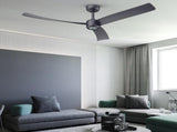 52 Inch Ceiling Fans with Lights Led Remote Control Low Profile Flush Mount for Living Room Bedroom 64464828
