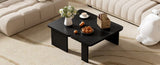 U-Can Modern Minimalist Coffee Table Set, Rectangle Coffee Table with Splicing Design, N724P232174B