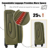 Softside Luggage Expandable 3 Piece Set Suitcase with Duffel Bag Upright Spinner Softshell N732P201004Y