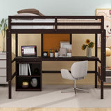 ZNTS Twin size Loft Bed with Desk and Writing Board, Wooden Loft Bed with Desk & 2 Drawers Cabinet 41615218